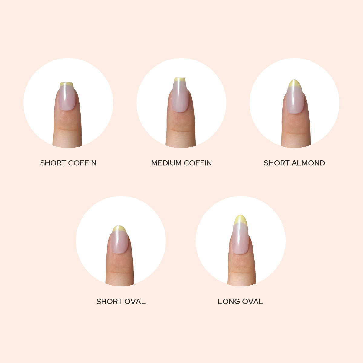 Lavender Petal is a reusable handmade press-on nails set by Leme. Elevate your nail style with the 2025 S/S01 collection, featuring a sophisticated pink base complemented by vibrant yellow French tips. The chrome finish adds a sleek, reflective sheen, enhancing the high-quality craftsmanship. The set comes with multiple shapes and lengths. Perfect for those seeking a modern yet elegant look with durable wear.