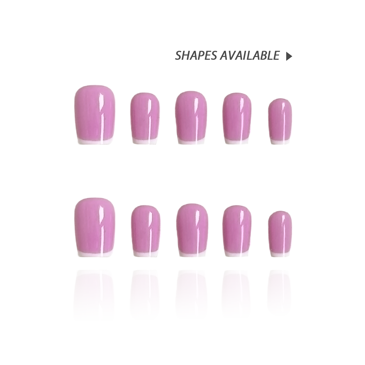 Lilac Split is a reusable handmade press-on nails set by Leme. This elegant nail design features a soft pink base complemented by crisp white French tips, offering a timeless and sophisticated look. The set comes with multiple shapes and lengths. Crafted with high-quality materials, it ensures durability and a flawless finish, perfect for both everyday wear and special occasions.
