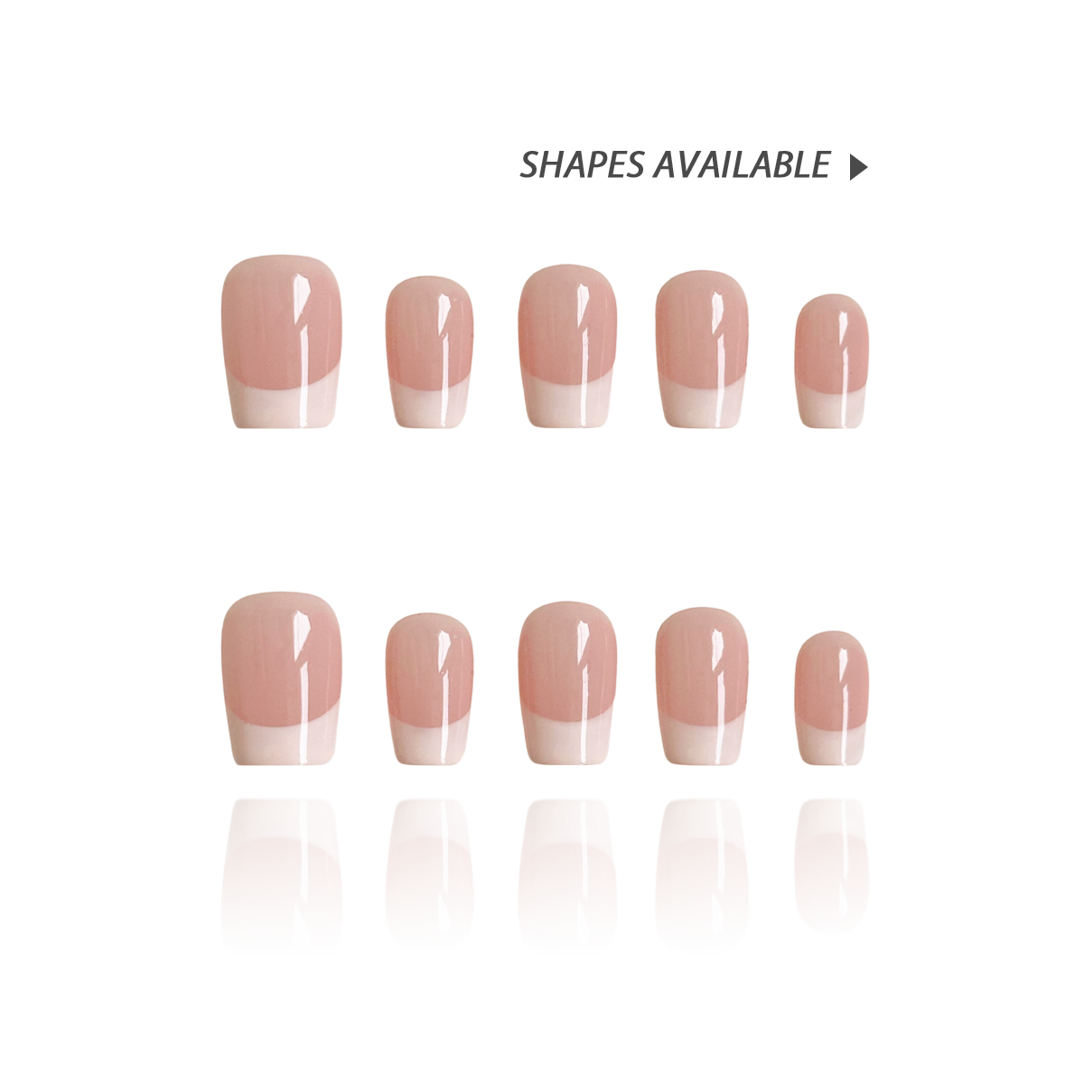 Cream Cloud is a reusable handmade press-on nails set by Leme. The set comes with multiple shapes and lengths. Featuring a refined nude base paired with classic white French tips, this design delivers a polished and versatile look. Made with premium materials, it guarantees long-lasting wear and a smooth, professional finish suitable for any occasion.