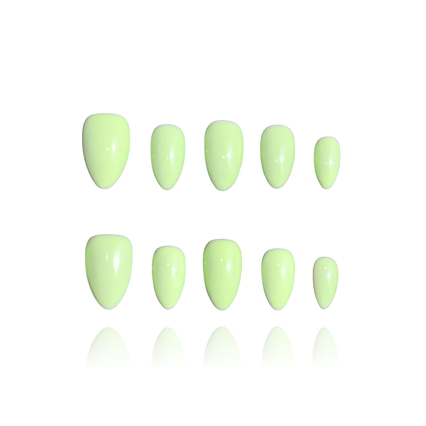 Pistachio is a reusable handmade press-on nails set by Leme. Indulge in the delicate sweetness of Pistachio—a creamy green press-on nail set inspired by the beloved macaron. It features a soft, luxurious base in rich pistachio tones, evoking the carefree spirit of summer. Available in various short shapes, these handcrafted nails blend playful charm with sophisticated elegance. Perfect for those who crave a touch of whimsy without compromising on quality. Whether you're heading to brunch or a garden party, 