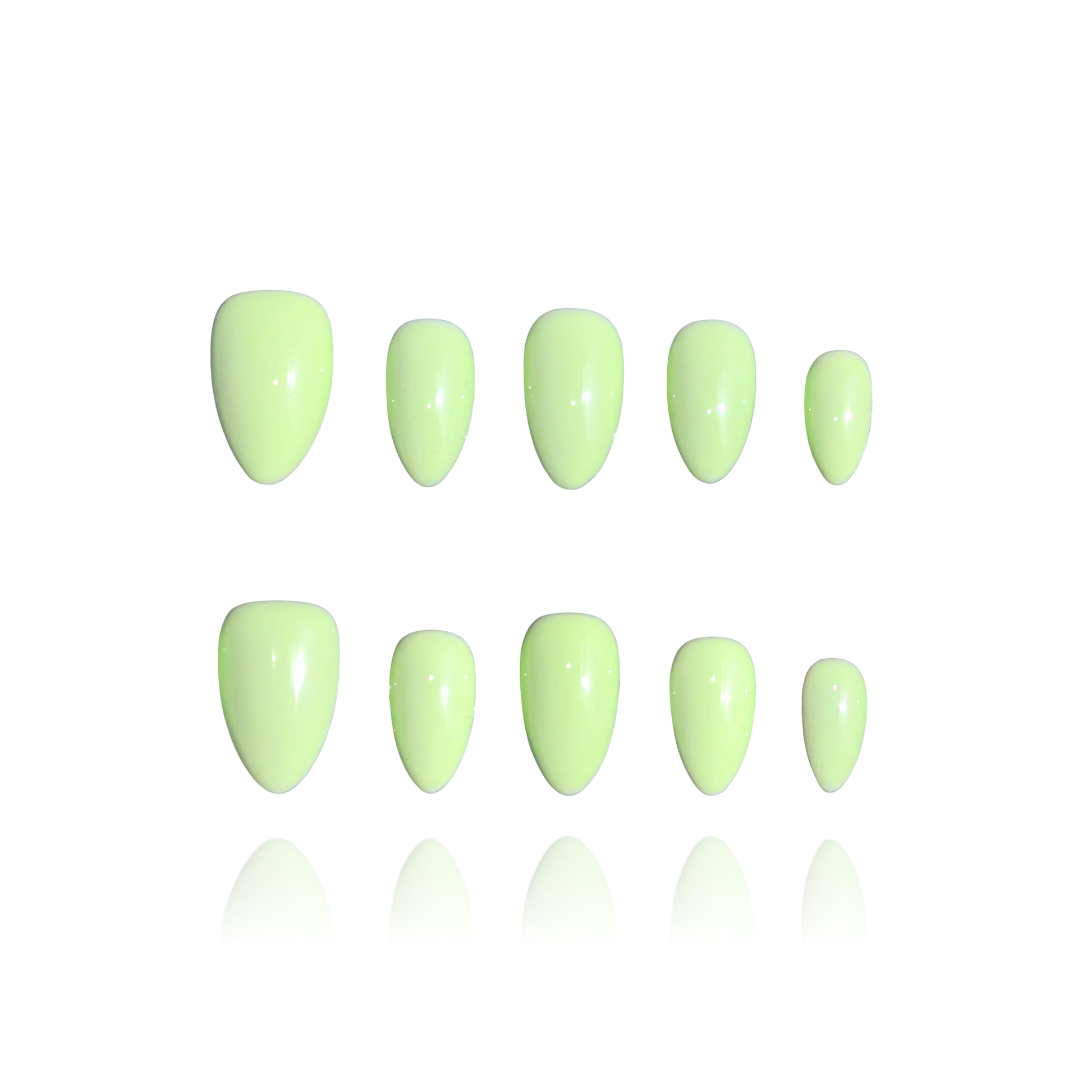 Pistachio is a reusable handmade press-on nails set by Leme. Indulge in the delicate sweetness of Pistachio—a creamy green press-on nail set inspired by the beloved macaron. It features a soft, luxurious base in rich pistachio tones, evoking the carefree spirit of summer. Available in various short shapes, these handcrafted nails blend playful charm with sophisticated elegance. Perfect for those who crave a touch of whimsy without compromising on quality. Whether you're heading to brunch or a garden party, 