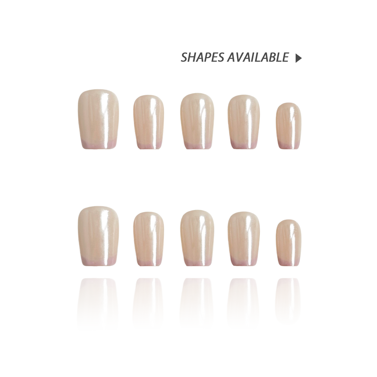 Silky Taro is a reusable handmade press-on nails set by Leme. This elegant nail design features a nude base complemented by delicate light milky purple French tips, offering a subtle yet sophisticated look. The sleek chrome finish delivers a pearl-like shine and an elegance edge. The set comes with multiple shapes and lengths. Crafted with high-quality materials. Ideal for both everyday wear and special occasions, this style balances understated elegance with a touch of color.