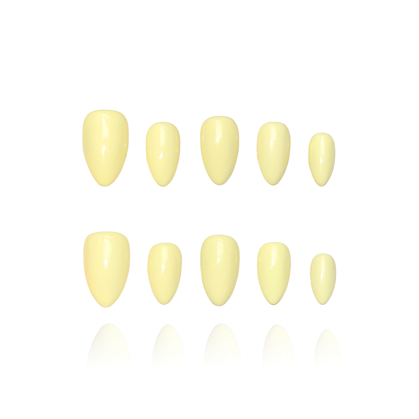 Vanilla is a reusable handmade press-on nails set by Leme. Soft, creamy vanilla tones meet playful elegance. These short-shaped nails capture a romantic macaron aesthetic—light, bright, and joyful. Handcrafted in high-quality materials, they're available in multiple short silhouettes to suit your style. Perfect for those seeking a cheerful, sophisticated look that feels both modern and timeless.
