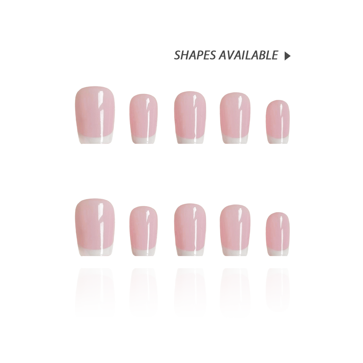 Vanilla Rose is a reusable handmade press-on nails set by Leme. Experience timeless elegance with these high-quality press-on nails featuring a delicate pink base and crisp white French tips. The set comes with multiple shapes and lengths.  Perfectly crafted for a sophisticated look, they combine classic style with modern precision to enhance your natural beauty effortlessly. Ideal for any occasion, these nails offer durability and a refined finish that stands out with subtle grace.